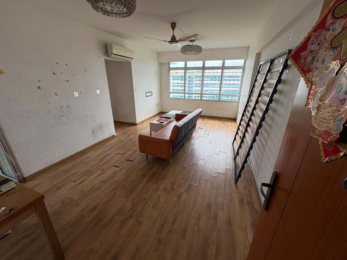 Home Living room with existing floor.