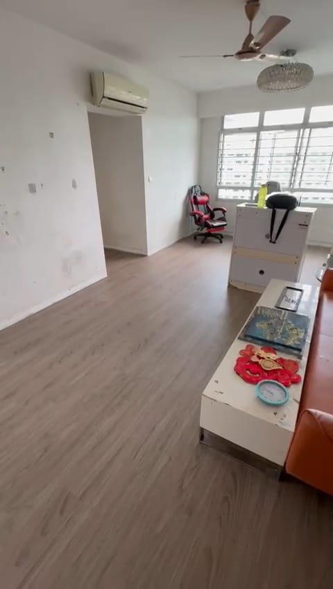 Home Living room after installation of new vinyl floor.